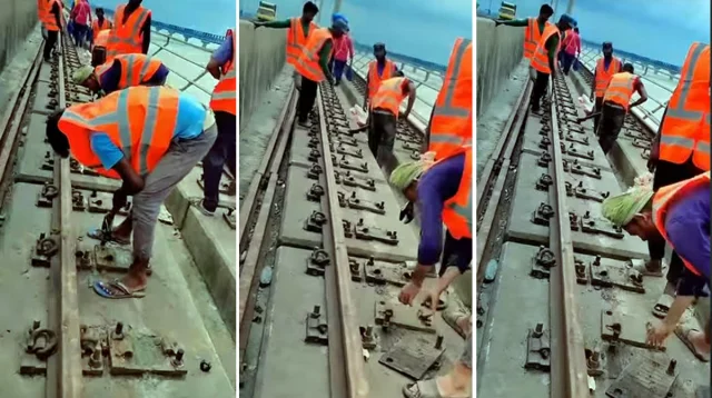 যমুনা সেতু থেকে সরিয়ে ফেলা হচ্ছে রেললাইন